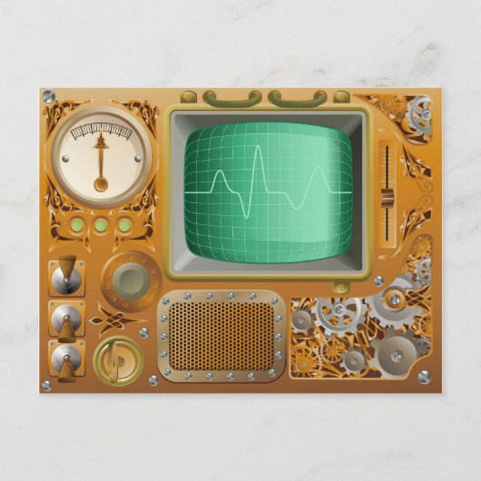 Industrial Steampunk Media Player Postkarte (Vorderseite)
