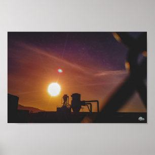 Industrial Sunrise in Welshpool, Wales Poster