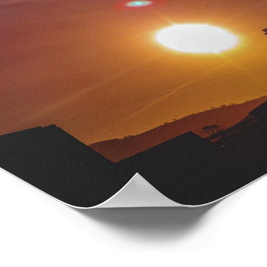 Industrial Sunrise in Welshpool, Wales Poster (Ecke)