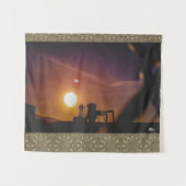 Industrial Sunrise in Welshpool, Wales Wandteppich (Vorderseite (Horizontal))