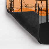 Industrial Sunset Power Lines Mousepad (Ecke)