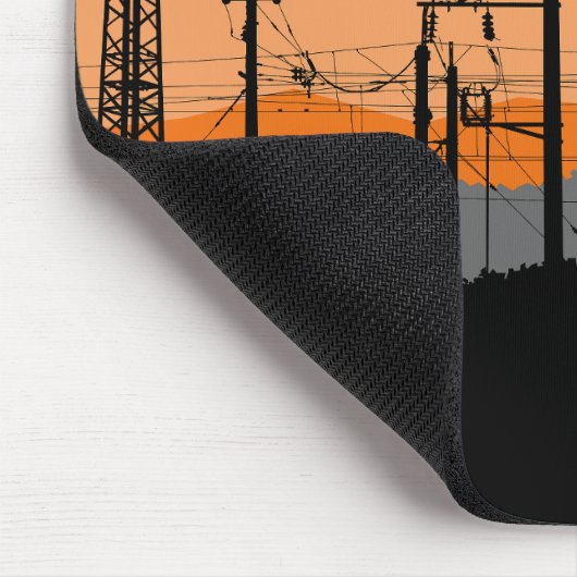 Industrial Sunset Power Lines Mousepad (Ecke)