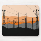 Industrial Sunset Power Lines Mousepad (Vorne)