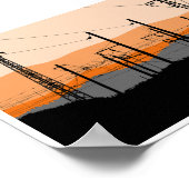 Industrial Sunset Silhouette Power Lines  Poster (Ecke)