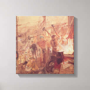 Industrie auf dem Tyne: Eisen und Kohle (w/c) Leinwanddruck