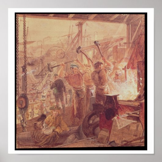 Industrie auf dem Tyne: Eisen und Kohle (w/c) Poster (Vorne)