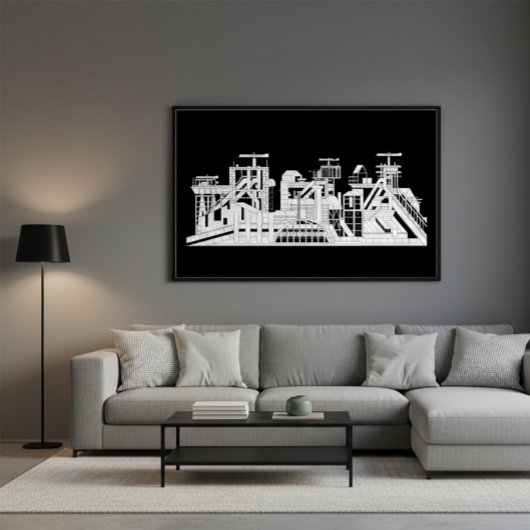 Industrie-Metallurgie-Kombinat-Silhouette Poster