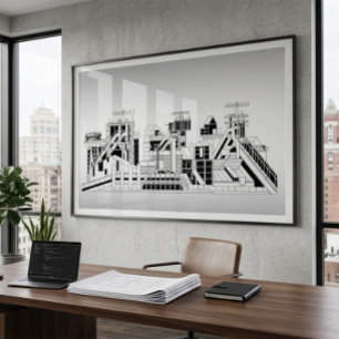 Industrie-Metallurgie-Kombinat-Silhouette-Poster Poster