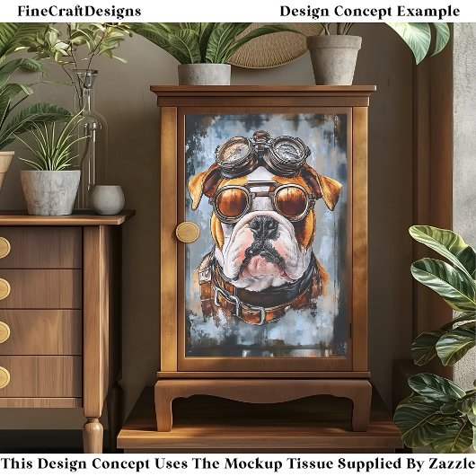 Industrie Retro Steampunk Bulldog EF2L Decoupage Seidenpapier