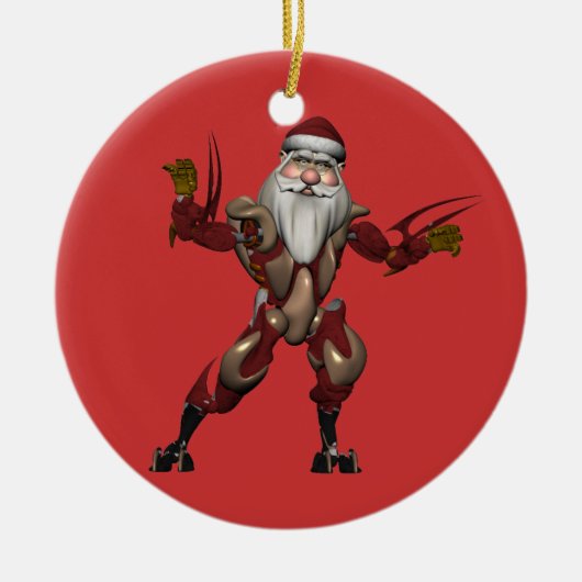 Industrie Robot Santa Claus Keramikornament (Vorne)