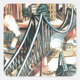 Industrie und Handel Quadratischer Aufkleber