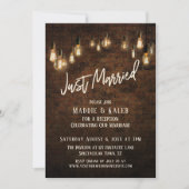 Industriebiegel mit Edison Lights, nur verheiratet Einladung (Vorderseite)