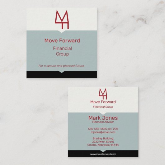 Industrieblockblock Quadratische Visitenkarte (Vorne/Hinten)