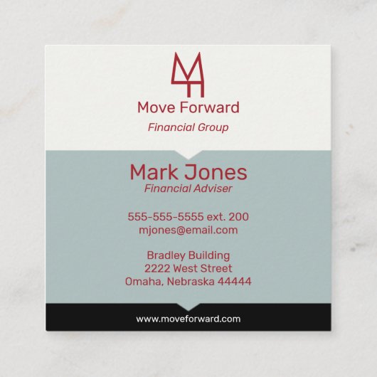 Industrieblockblock Quadratische Visitenkarte (Rückseite)