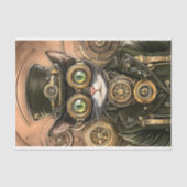 Industriebrass Steampunk Kat Kitty AB7 Decoupage Seidenpapier (Vorderseite)