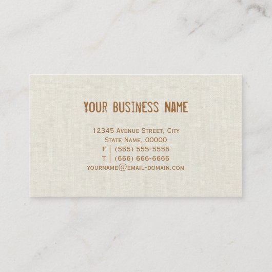 Industriedesigner - Burlap-Blumenkranz Visitenkarte (Rückseite)