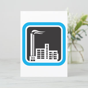 Industriefabrik-Symbol mit Schornsteinen Einladung