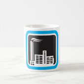 Industriefabriksymbol mit Schornsteinen Kaffeetasse (Mittel)