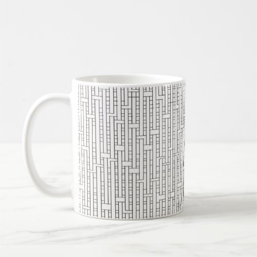 Industriegitter Schwarz und Weiß Moderne Minimalis Kaffeetasse (Links)