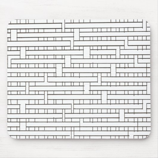 Industriegitter Schwarz und Weiß Moderne Minimalis Mousepad (Vorne)