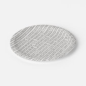 Industriegitter Schwarz und Weiß Moderne Minimalis Pappteller (Schrägansicht)