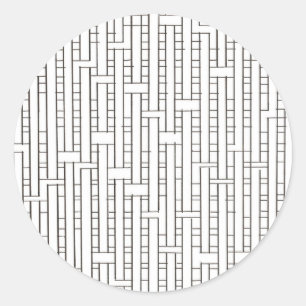 Industriegitter Schwarz und Weiß Moderne Minimalis Runder Aufkleber