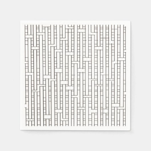 Industriegitter Schwarz und Weiß Moderne Minimalis Serviette (Vorderseite)