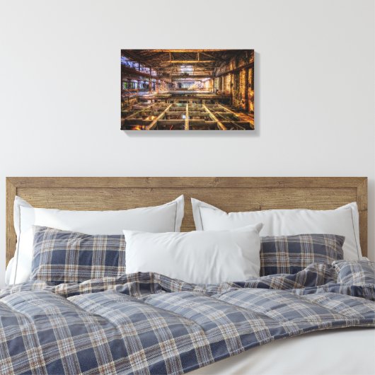 Industrieholznetz Leinwanddruck (Insitu (Schlafzimmer))