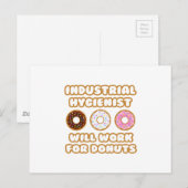 Industriehygienist .. Wird für Donuts arbeiten Postkarte (Vorne/Hinten)