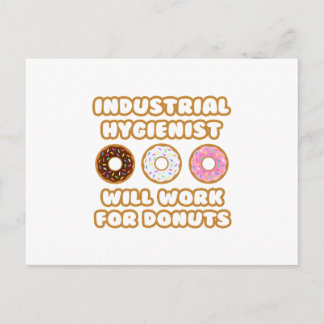 Industriehygienist .. Wird für Donuts arbeiten Postkarte