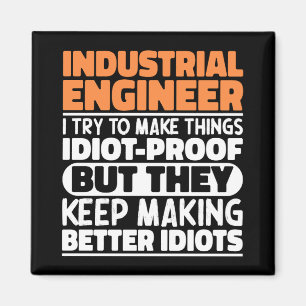 Industrieingenieur versuche, die Dinge lustig zu m Magnet