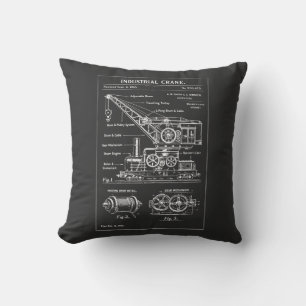 Industriekran-Blueprint-Design Kissen