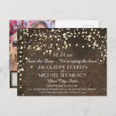 Industrielager Urban Brick String Lights Ankündigungspostkarte (Vorne/Hinten)