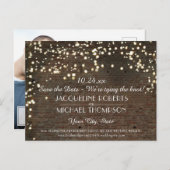 Industrielager Urban Brick String Lights Ankündigungspostkarte (Vorne/Hinten)