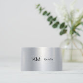 industriell | Metallisch | Shiny | Einfache Minima Visitenkarte (Stehend Vorderseite)