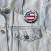 Industrielle amerikanische Flagge mit Stahlgraphik Button (Beispiel)