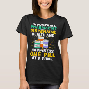 Industrielle Apothekerin glückliche Pille nach der T-Shirt