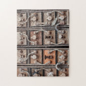 Industrielle Ausrüstung im stillgelegten Bergwerk  Puzzle (Vertikal)