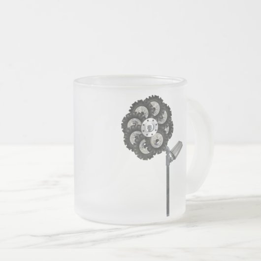 Industrielle Blume Mattglastasse (VorderseiteRechts)