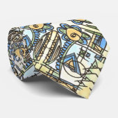 Industrielle Blume - Modernes geometrisches Muster Krawatte (Gerollt)