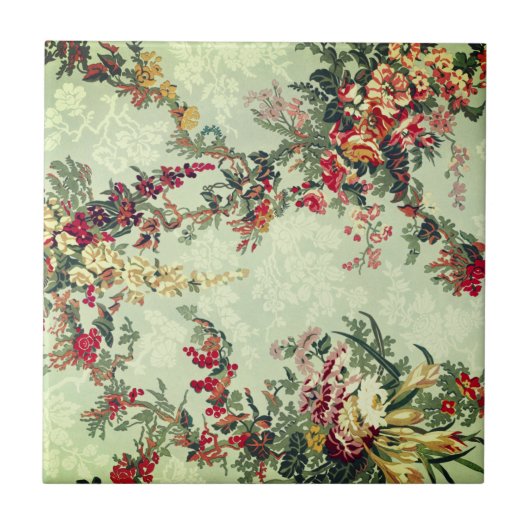 Industrielle Blumenkunst des 19. Jahrhunderts Fliese (Vorderseite)