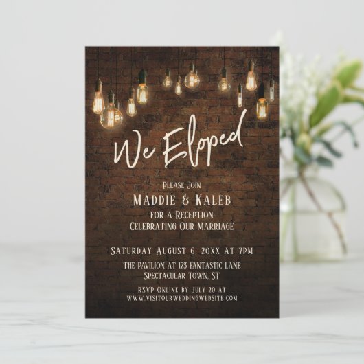 Industrielle Brille mit Edison Lights, wir haben g Einladung (Stehend Vorderseite)