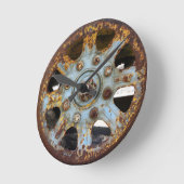 Industrielle Büste: Spokes, Fotografie Runde Wanduhr (Winkel)