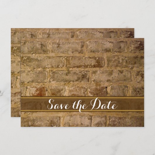 Industrielle Chic Bricks Hochzeit retten das Datum Save The Date (Vorne/Hinten)
