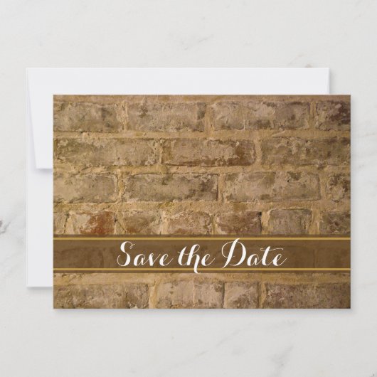 Industrielle Chic Bricks Hochzeit retten das Datum Save The Date (Vorderseite)