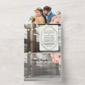 Industrielle Eleganz Moderne schicke Hochzeit All In One Einladung (Innen Boden)