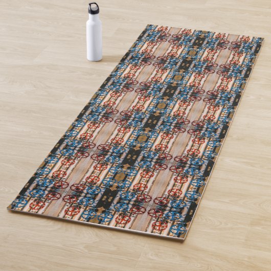 Industrielle farbenfrohe Ventile auf Rohrleitungen Yogamatte (Beispiel)