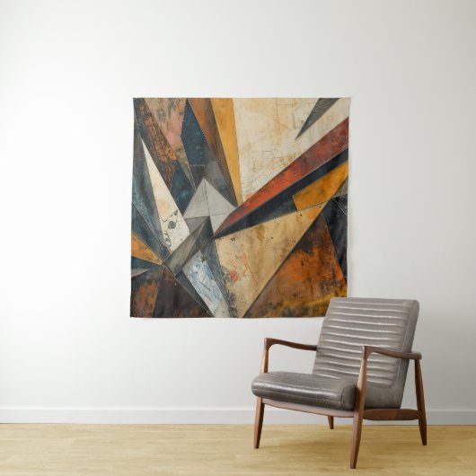 Industrielle Geometrie-Fusion-Abstrakt Oberfläche Wandteppich (Beispiel)