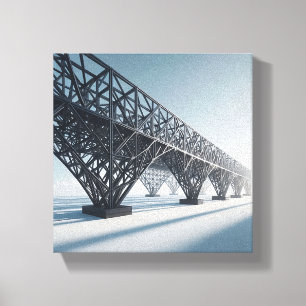 Industrielle geometrische Gitterarchitektur  Leinwanddruck