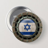 Industrielle israelische Flaggen-Disc-Stahlgraphik Button (Vorne & Hinten)